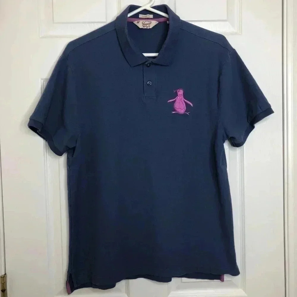 Penguin Polo Shirt Blue Size Large